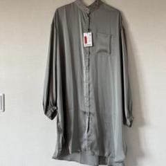 新品.タグ付き.moment+.レディース.とろみロングシャツ.L.のサムネイル