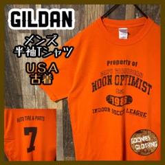 カレッジロゴ プリント M ギルダン メンズ USA古着 半袖 Tシャツ