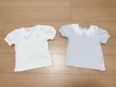 バースデイ★コトリ★木馬刺繍スカラップ襟★半袖トップス★2点セット★100cm