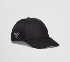 【美品】プラダPRADA ナイロンキャップ　ユニセックス　黒　Lサイズ PRADA プラダ ブランド キャップ メンズ レディース ユニ