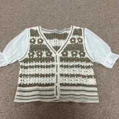 レース編みボレロベージュとホワイト
