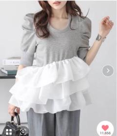 AMELY バルーンフリルドッキングトップス