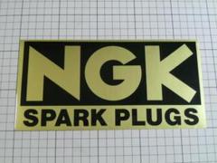 【大きめ】 希少 正規品 NGK ステッカー 黒.金 当時物 エヌジーケー
