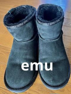 お7☆ emu ムートンブーツ レディース 23 ブラックデニム 最高ファッション - お7☆ emu ムートンブーツ レディース 23