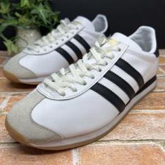 値下げ！超美品！adidas 　カントリー　ホワイト/グリーン 25センチ アディダス カントリー（ファッション）（サイズ（cm）：25cm