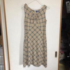 バーバーリーロンドン✨ノースリーブ ミニワンピース ブルー チェック柄 36 BURBERRY BLUE LABEL - BURBERRY チェック柄 ノースリーブ