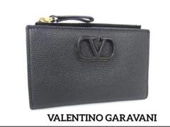 ✨極美品✨ ヴァレンティノ ガラヴァーニ 二つ折り財布 レザー 黒　ブラック 極美品】VALENTINO 二つ折り財布 レザー ブラック レディース