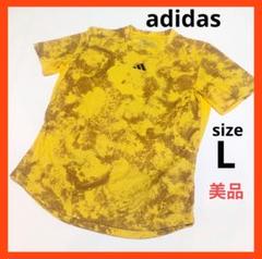 adidas テニスウェア メンズ 半袖Tシャツ【L】イエロー