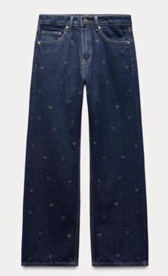 ☆ドイツ発*ZARA*新作*FLORALラインストーン装飾デニム/UN☆ ☆ドイツ発*ZARA*新作*FLORALラインストーン装飾デニム/UN☆