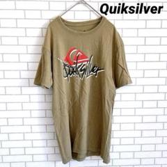 良品✨【クイックシルバー】半袖Tシャツ 茶色系 ロゴプリント M クルーネック