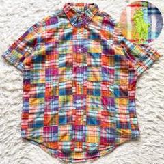 美品 XLサイズ ラルフローレン パッチワークシャツ ポニー刺繍