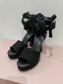定価14,300円 EATME イートミー 厚底 サンダル 黒 M イートミー EATME BACKリボンシアーブーツサンダル （ブラック