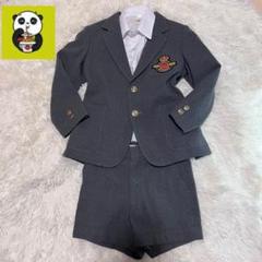 【美品✨】キッズ　グレー　ブレザー　ワッペン　金ボタン　卒園入園式　フォ－マル