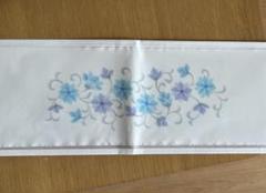 半襟　半衿　花柄 水色と紫色 上品　夏用　単衣用　衿秀