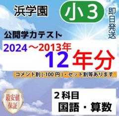 浜学園　小３　公開学力テスト　11年分 浜学園 小3 公開学力テスト 12年分 - メルカリ