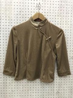 90's エスニック　オリエンタルコア古着 ストレッチベロアチャイナトップス