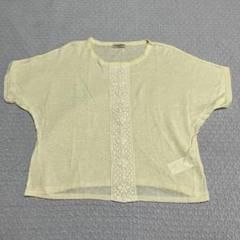 Samansa Mos2 サマーニット　刺繍　レース　麻　綿　ドルマンスリーブ