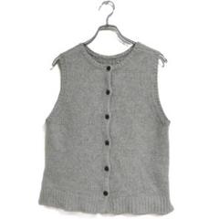 blue willow ニットベスト M ウール混 フロントボタン グレー 秋冬