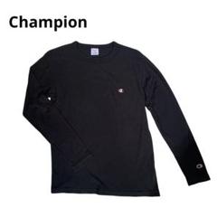 Champion チャンピオン　ロゴ刺繍　ロンT ブラック　メンズ L