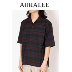 AURALEE ウールシャツ　ボーダー柄　上代3.3万