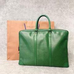 極 美品 ルイ・ヴィトン エピ ビジネス ハンドバッグ ボルネオグリーン