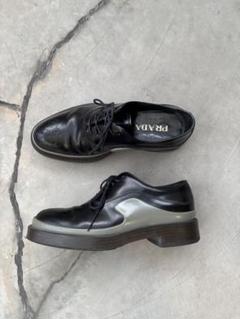 prada 15fw プレートレザーダービーシューズ　ウィングチップ