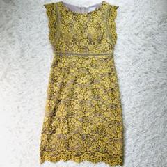 GINZA COUTURE タイトミニドレスワンピース　総レース　イエロー　M GINZA COUTURE タイトミニドレスワンピース 総レース イエロー M