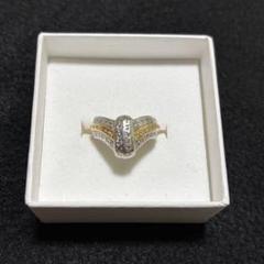 プラチナ　k18 ダイヤモンドリング