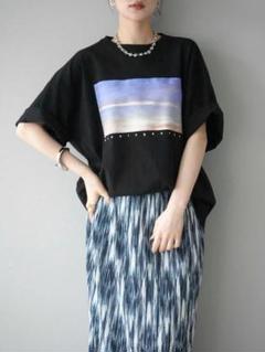 グラフィックビッグTシャツ　ブラック　lumier