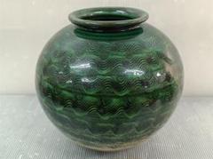 2022年最新】信楽焼陶器 花瓶 花器 花入陶器花瓶 陶器花入れ 陶器花器 世界的に 信楽焼 水盤 花瓶 花入れ 黒釉千段 高さ42cm 花瓶