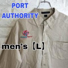 D6【PORT AUTHORITY】長袖シャツ【メンズL】薄茶系