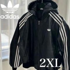 adidas フェイクレザージャケット　完売品 Lサイズ　希少 adidas フェイクレザージャケット 完売品 Lサイズ 希少 - メルカリ