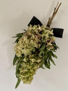 ￼40㎝　柏葉紫陽花とユーカリのドライフラワースワッグ　シンプル　ナチュラル