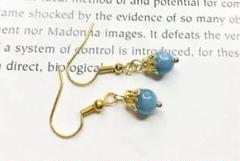 アンティーク調天然石アクアマリン　＊　ハンドメイド