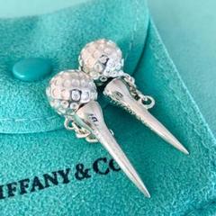 レア★ティファニー キーホルダー ゴルフボール ティーモチーフ アクセサリー Tiffany & Co. - Tiffany ゴルフボールモチーフ キーリングの