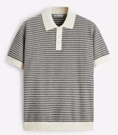 ZARA ニットテクスチャー ニット ポロシャツ ニットポロ XL 古着