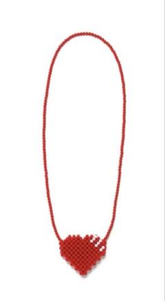red HUMAN MADE HEART BEADED BAG
