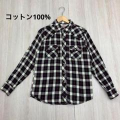 ◆ チェック柄 長袖シャツ コットン 100% 秋冬 シャツ