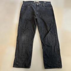 リーバイス569ブラック　先染め　W42L32 90-00's Levi's 569 先染めブラックデニムパンツ 