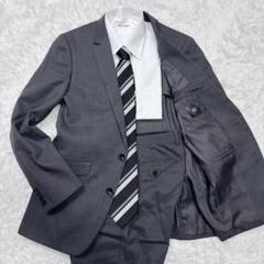 【美品✨】スーツセレクト セットアップ グレー ストライプ 背抜き A5 2B