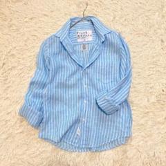 【美品】フランク&アイリーン リネン バリー スキッパーシャツ ストライプ 人気