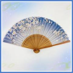 【新品】新品 扇子 人気 猛暑対策 浴衣 着物 和小物 ブルー グレー 桜柄❹