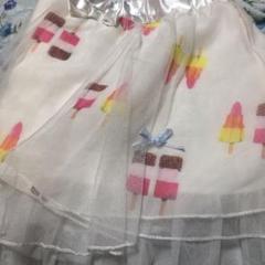 女の子用 アイス柄の白いチュールスカート