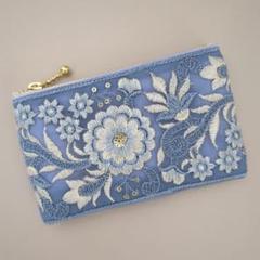 インド刺繍リボン　ミニポーチ