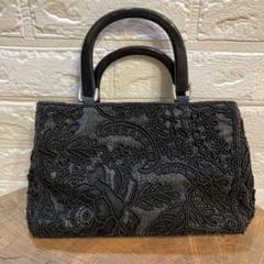 美品✨ ヴィンテージ ビーズバッグ パーティバッグ ポーチ チェーン ブラック 929adeb3d3e2f2c7da79a6599cff04