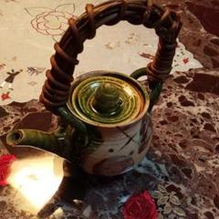 美品 黒岩卓実 急須 あけび 織部