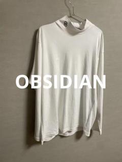 OBSIDIAN オブシディアン　長袖モックネックカットソー　白