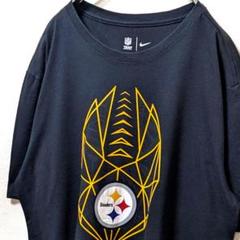 NFL ナイキ ピッツバーグスティーラーズ ロゴ Tシャツ ブラック黒L古着