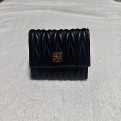 ブラック キルティング 三つ折り財布