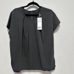 23区 【大きいサイズ44】タグ付き コットンシルクシャツ ブラウス ネイビー 洗える】コットンシルクローン スキッパー ブラウス / 23区